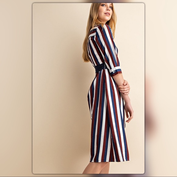 Multicolored Striped Midi Dress - Picture 5 of 8